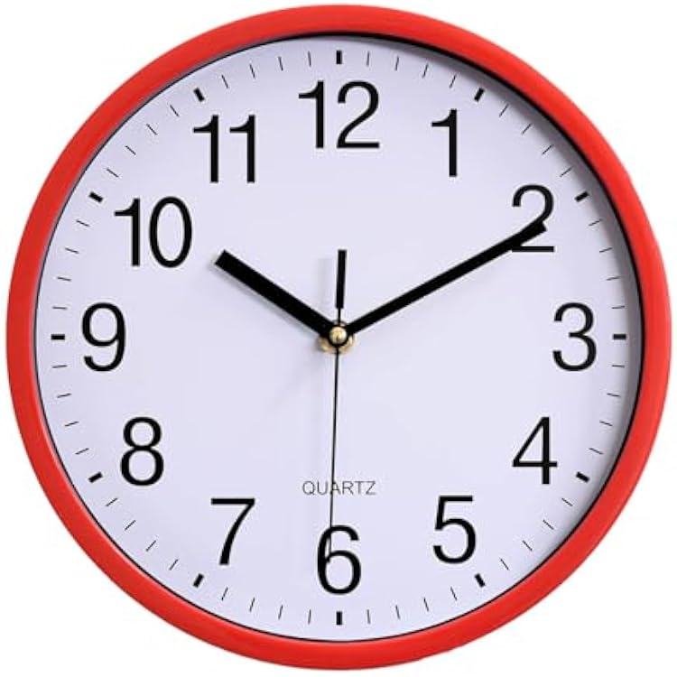 Decorative Wall Clock, 10 Quartz Silent Non-Ticking Battery Operated Wall Clocks,Rustic Round Kitchen Wall Clock for Living Room Home Office Bedroom Decor