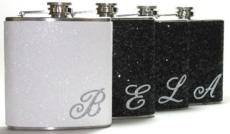 6 Flasks You Pick The Colors Personalized Wedding Bride Bridesmaids Glitter Sparkly Bling 6 oz Stainless Steel Liquor Hip Flask Gift