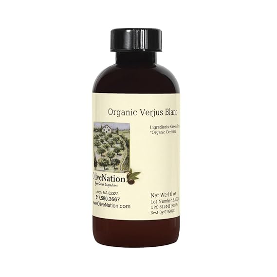 OliveNation Organic Verjus Blanc - White Verjus Du Perigord for Cooking, Sauces, Marinades, Beverages, 8 oz