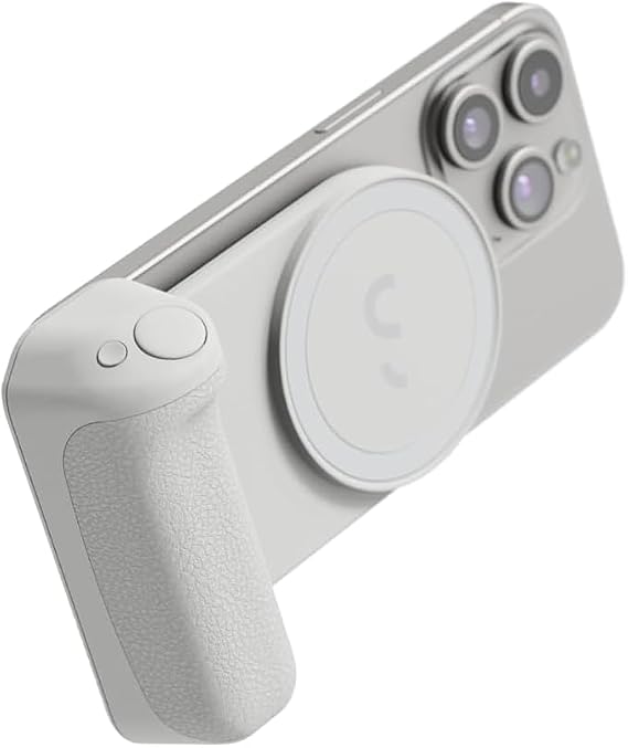 ShiftCam SnapGrip Essential Magnetic Phone Camera Grip with Wireless Shutter Button & Tabletop Dock Compatible with iPhone & Android (Stone)