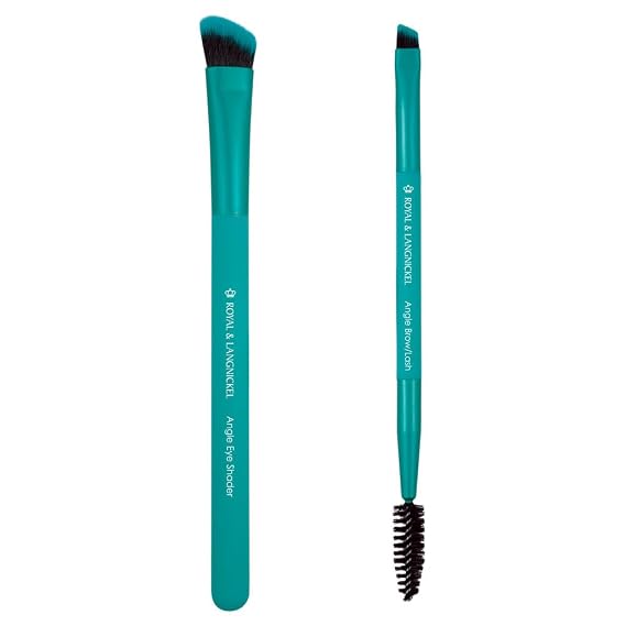 MODA EZGlam Beautiful Brows Duo Travel-Size Makeup Brush Kit, Vegan | Vegan brush set with soft synthetic filaments for smooth blending and a flawless finish
