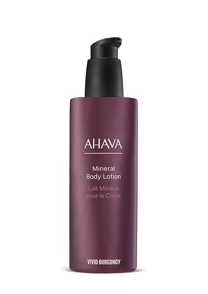 AHAVA Dead Sea Water Mineral Body Lotion, Vivid Burgundy - Provides All Day Hydration, Fights Dehydration, Refines Skin's Texture, Enriched with Exclusive Osmoter, Aloe Vera & Witch Hazel, 8.5 Fl.Oz