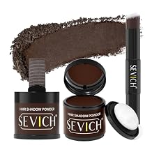 Sevich Hairline Powder 10g 2-Pack with Brush, Instantly Conceals Hair Loss & Thinning, 48H Waterproof Root Touch Up Powder, Natural Hair Shadow Toppers for Women & Men, 2 Box = 5 Boxes,Dark Brown