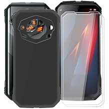 for Doogee S Punk Pro Case, with [ 2 x Screen Protector Tempered Glass Film], Black Soft Silicone Cover Shockproof Bumper Protection Case for Doogee S Punk Pro (6.58") - Black