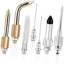 7 PCS Grease Gun Needle Tip Kit 3 Grease Nozzles 1 Needle Dispenser Rubber Tip Joint Nipple Straight Nozzle 1 Elbow Fitting Adapter Coupler for Small and Confined Spaces
