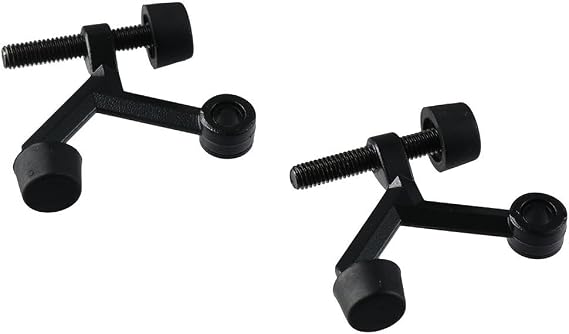 dohobby 2PCS Hinge Pin Door Stopper, Adjustable Black Heavy Duty Hidden Doorstops, with Rubber Bumper Damper Black Door Hardware