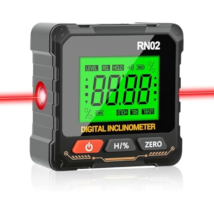 Diymore Magnetic Digital Angle Finder with Electronic Light Point Indicator Strong Gauge, Cube Inclinometer with Backlight,Table Saw Miter Protractor,Wood Working Measuring Tool,Level Box for Hanging