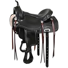 HILASON Western Horse Saddle American Leather Flex Tree Trail & Pleasure Dark Brown | for Horses