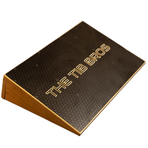 Premium Knees Over Toes Wooden Slant Board for Athletic Performance, Training Incline Board for Squats 22 Degree Incline, 400kg Weight Capacity, Non-Slip Surface for Calf Stretch ATG - The Tib Bros