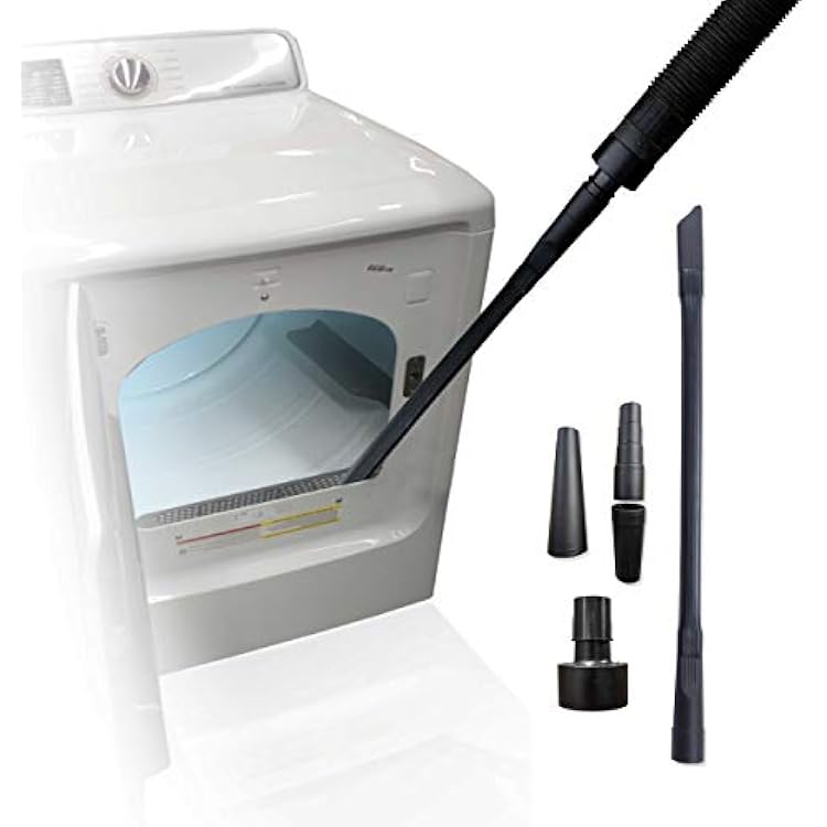 Vacuum Attachment For Dryer Vent- Lint Eraser Dryer Vacuum Attachment. This Dryer Lint Vacuum Attachment Includes a Vacuum Hose Adapter and Adapter For Shop Vacuum. Dryer Vent Cleaner Kit Lint Cleaner