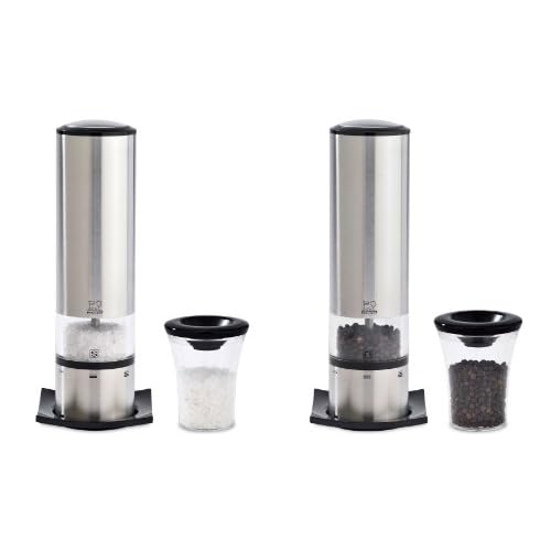 Peugeot Electric Salt & Pepper Mill Set - Stainless Elis Uselect Stainless Steel