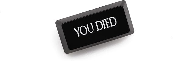Novelty Shine Through Keycaps ABS Etched Souls 3 black red for mechanical keyboard enter backspace Spacebar you died Bonfire Lit Heir of Fire Destroyed Lord of Cinder Fallen (Black BS U Died)