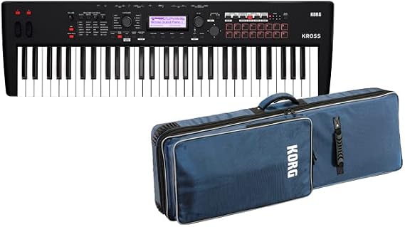 KORG Synthesizer Workstation KROSS 2 61 Key Model Super Matte Black KROSS2-61-MB + Genuine Soft Case SC-KROSS2 61 Set