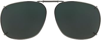 Solar Shield and Polar Optics Polarized Clip-On Sunglasses (Metal Rim, Gunmetal, 57 Square 3)