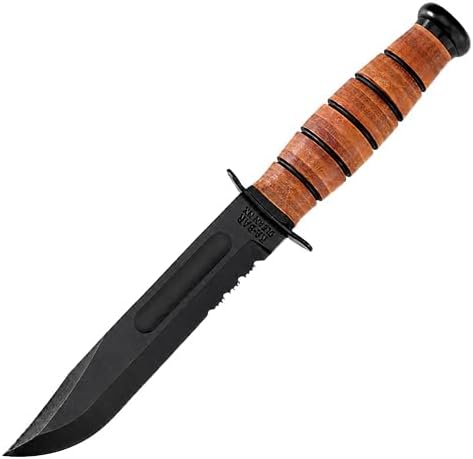 Ka-Bar 1218CP USMC Fighting Knife 7" Carbon Steel Blade with Leather Sheath