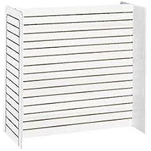 SSWBasics 24 x 48 x 48 inch White Slatwall Gondola with Wheels - Moveable Slatwall Display Organizer for Retail, Home, Garage, and Boutique - Stylish and Sturdy Slatwall Merchandiser for Storage and