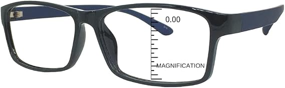 ProEyes Duncan, Big Men Progressive Blue Light Blocking Readers, 0 Strength on Top Lens