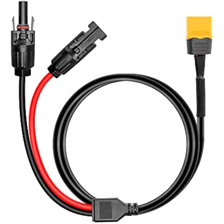 RIIEYOCA Solar Connector to XT60 Male Adapter Cable,1.8m5.9ft XT60 Male Connector Connect Solar Panel for Solar Generator,Portable Power Station,Lipo Battery etc