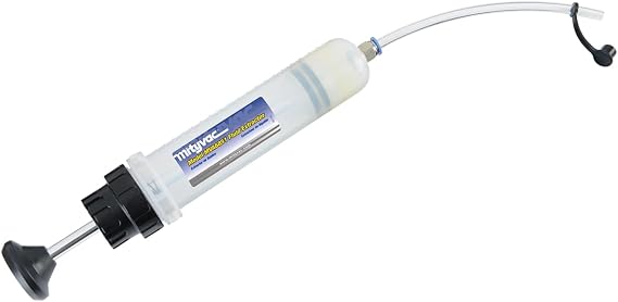 Mityvac MVA6851 7oz Fluid Evacuator Extractor and Dispensing Syringe, Lightweight, Easy to Clean, 7-1/2" Flexible Tube, Non-drip Cap, For Master Cylinders, Transaxles, Power Steering and Coolant