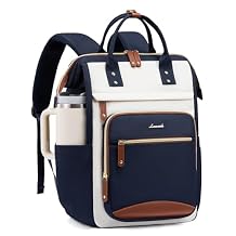 LOVEVOOK Laptop Backpack for Women Work Bag with Large Capacity Cup Side Pocket, 15.6 Inch Waterproof Computer Backpacks (Dark-blue, 15.6INCH)