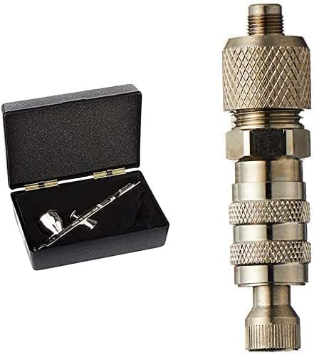 Badger Air-Brush Co. Model 105 Patriot Fine Gravity Airbrush, Stainless Steel 51-042 QD Coupler,Brass Bundle