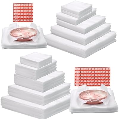 300 Pcs Packing Moving Foam Pouches & Sheets, 5 Sizes Cushion Foam Wrap Pouches with Fragile Stickers for Protect Dishes Cup Glasses Storage Supplies 7.8X7.8, 7.8X12, 12X12, 14X14, 16X16