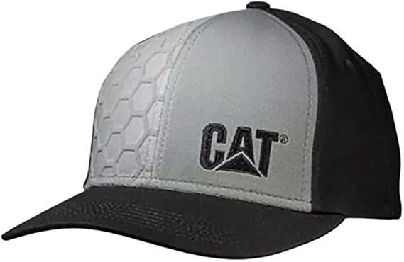 Caterpillar Equipment Two Tone Honeycomb Design Gray & Black Snapback Hat/Cap