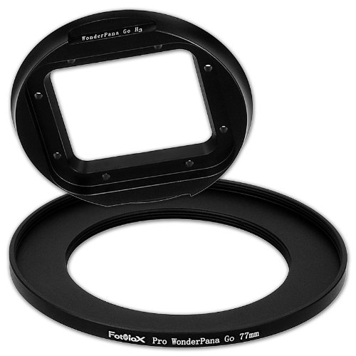 Fotodiox Pro WonderPana Go with 77mm Step-Up Ring Kit - GoTough Filter Adapter System for GoPro Hero3 Housing Case with Step Up Ring for 77mm Standard Filters