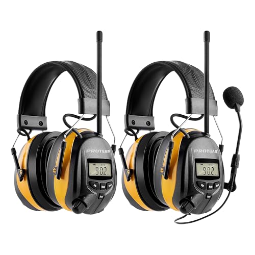 2 Pack Yellow Bluetooth AM FM Radio Headphones: with & Without Microphone, Gel Cushions