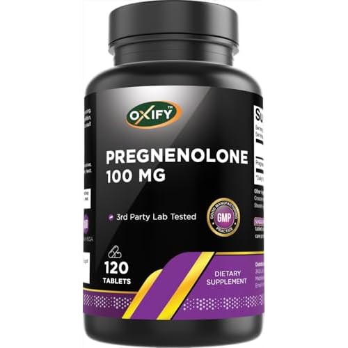 Oxify Pregnenolone 100 mg | 120 Tablets| Gluten-Free, Non-GMO | Supplement Made in USA