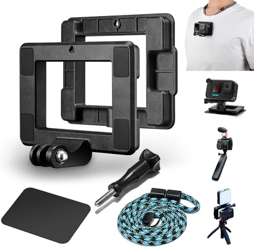 Multi-Purpose Chest Mount Magnetic Quick-Release forGopro HeroDJI Osmo Action | Secure Clip Anti-Shake Design | Sports Camera Harness with 14 Screw Interface & Cold Shoe FPV VLOG SurfingHiking