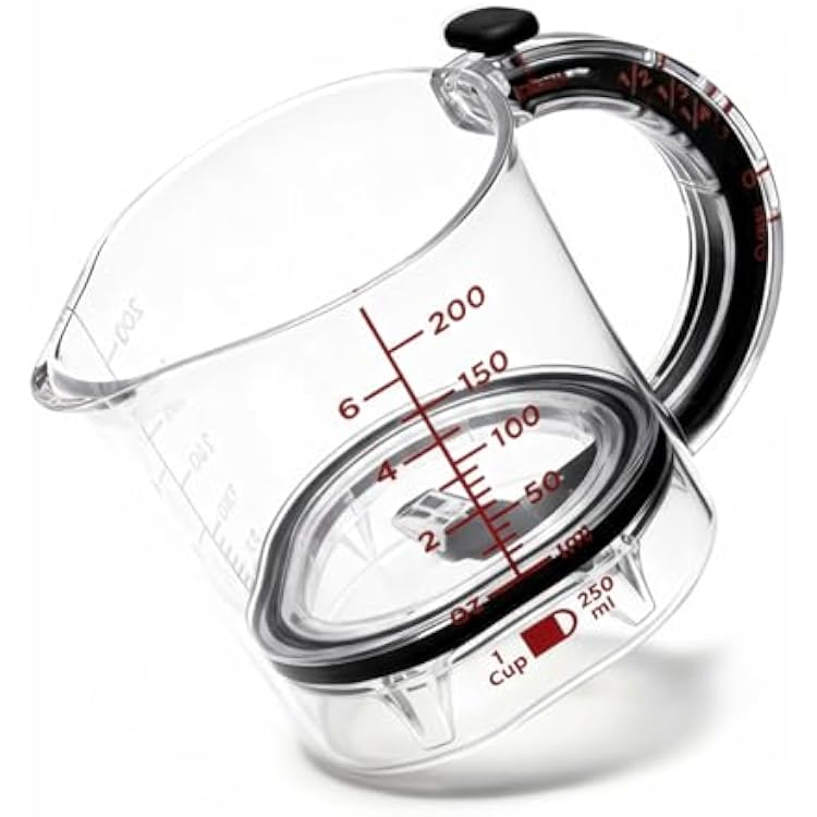 4-in-1 Measuring Cup with Adjustable Base, Adjustable Measuring Cup, Cup with 14 13 12 1 Measurements for Cooking and Baking & Ingredients 1PC