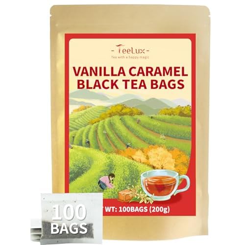 TeeLux Decaf Pumpkin Spice Black Tea, Mellow Decaffeinated Black Tea with Cinnamon, Cloves, Ginger & Creamy Pumpkin Flavor, Warm & Aromatic, 100 Count