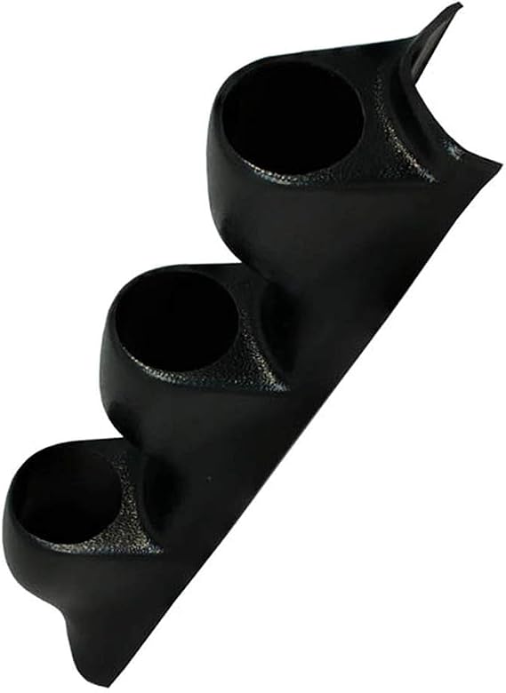 GlowShift Universal RHD Black Triple Pillar Gauge Pod Holder | Fits Any Make/Model Car or Truck, Mounts (3) 2-1/16" (52mm) Gauges to Vehicle's A-Pillar, ABS Plastic
