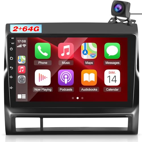 Car Radio for Toyota Tacoma 2005 2006 2007 2008 2009 2010 2011 2012 2013, 9 inch Android Touchscreen Stereo with Carplay | Android Auto | Hi-Fi | Mirror LinkBackup Camera and Mic [264G]