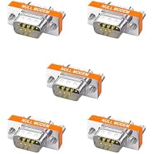 DB9 Null Modem Adapter Male to Male Slimline Data Transfer Serial Port Adapter Set of 5