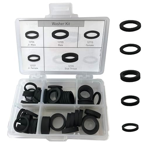 Neoperl Washer Kit -Rubber Regular MaleFemale  Junior & Dual Thread Maintenance Box Variety Pack to Retrofit Plumbing Solutions 10 3031 0, Black