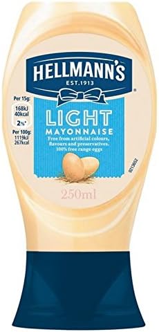 Hellmann's Squeezy Mayonnaise Light 8.5 fl oz 250 ml - Hellmann's Squeezy Mayonnaise Light, 8.5 fl oz 250 ml
