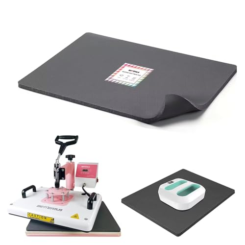 BetterSub Silicone Heat Press Mat 12x15, Heat Press Machine Pad Resistant Fireproof 0.3inch Thickness, Double Sided Easy Washable Press Mat for Vinyl HTV Ironing Insulation Transfer Crafting