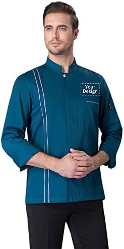 Custom Chef Coat Long Sleeve Chef Jacket for Men Hotel Kitchen Chef Uniform