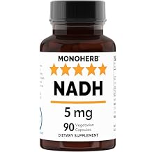 MONOHERB NADH 5 mg 90 Vegetarian Capsules - Reduced Nicotinamide Adenine Dinucleotide Supplement