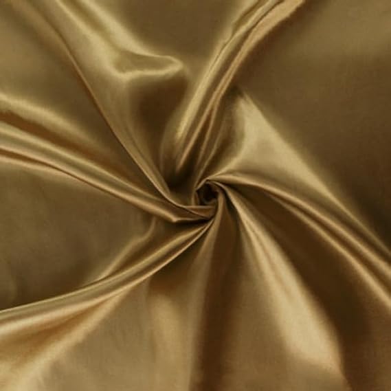 Stretch Satin, 52" Wide, 96% Polyester, 4% Spandex, Fabric by The Yard, Perfect for Blouses, Dresses, and Evening Wear, Antique Gold, 2 Yards