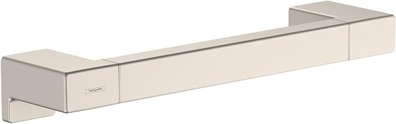 hansgrohe AddStoris Collection Modern Towel Bar, 12-Inch in Brushed Nickel, 41744820