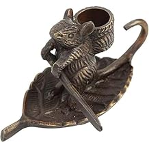 Intrepid Mouse Candleholder Elegant Antique Bronze Finish Classic Decorative Accent for Tabletop or Shelf, 4 L x 4 W x 5 H