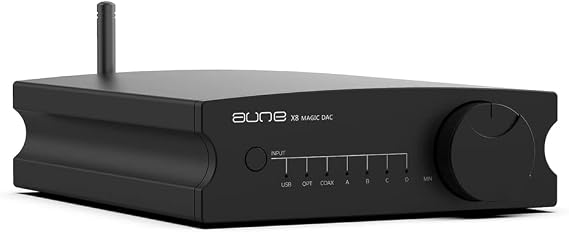 aune X8 18th Anniversary Edition-BT DAC/Hi-Res 768k/32bit DSD512/Op-Amp Replaceable, FPGA, USB/Coax/Opt, Bluetooth5.1 aptX-HD LDAC/RCA Preamp&Line Out/TRS Out (Black - Bluetooth Version)