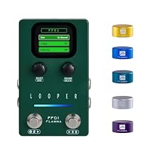 FLAMMA FF01 Looper Guitar Pedal with 5 Pcs Metal Footswitch Toppers