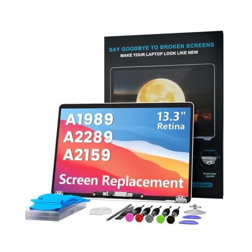 LCD A1989 A2159 A2289 Replacement Screen 13.3 for MacBook Pro 2018-2019-2020Year Retina EMC 4458 3214 4401 3456 Full LCD Screen Display Assembly Silver