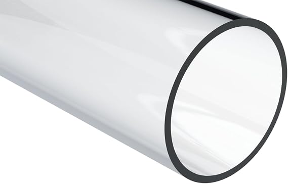 Extruded Acrylic Round Tube, Clear, 3/16" ID x 1/2" OD x 12" L (8)