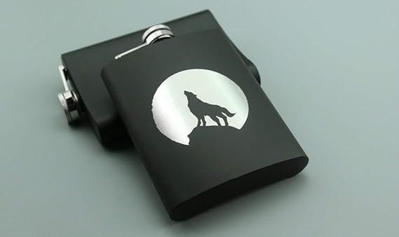 Portable Stainless Steel Hip Flask (Wolf)
