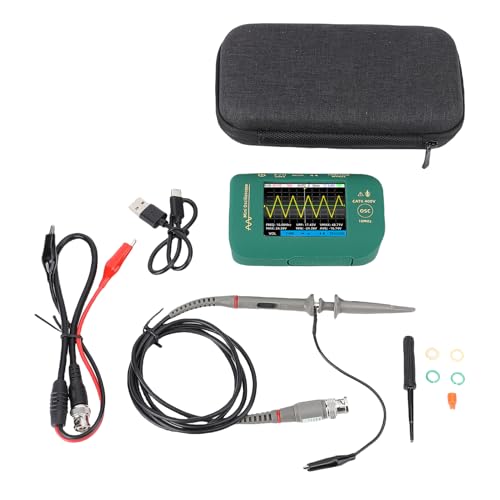 Handheld Digital Oscilloscope, 10MHz Portable Oscilloscope 2.8 inch Screen with Test Clamp  Probe